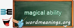 WordMeaning blackboard for magical ability